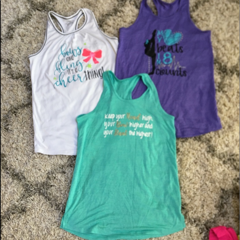 3 cheerleading tank tops